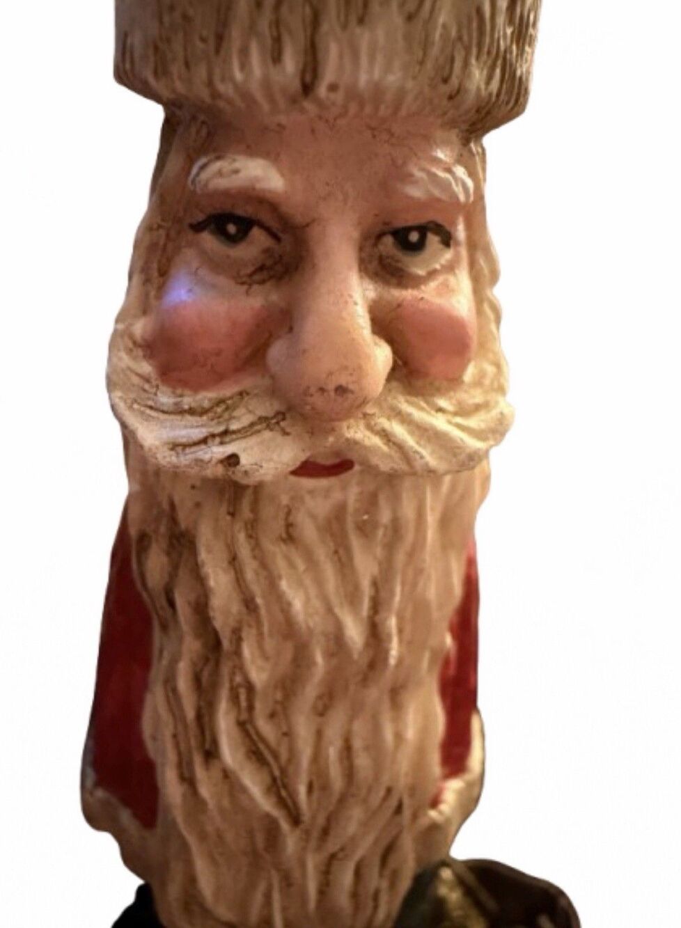 Tall Skinny Pencil Santa 7” Figurine Toy Sack Primitive Christmas Decor